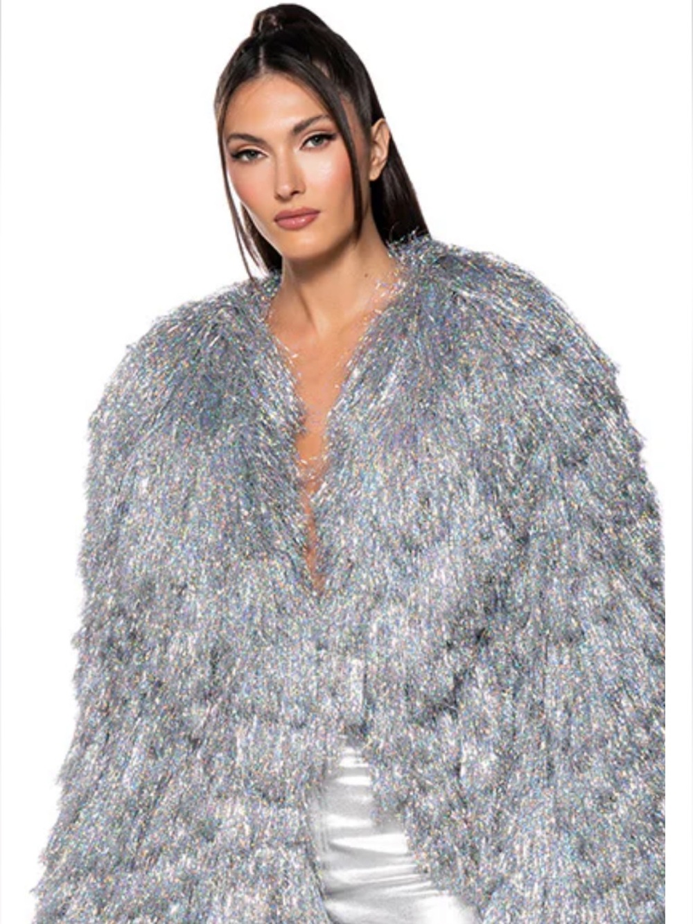 🩶 I'M SO FANCY TINSEL METALLIC SHAKET TRENCH L - Shop Akira - Stunning - Picture 6 of 12